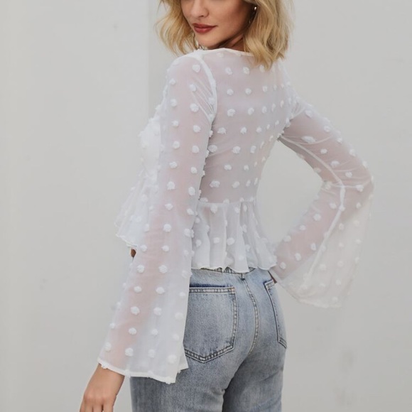White polka dot Women’s blouse SHEIN - Picture 2 of 3